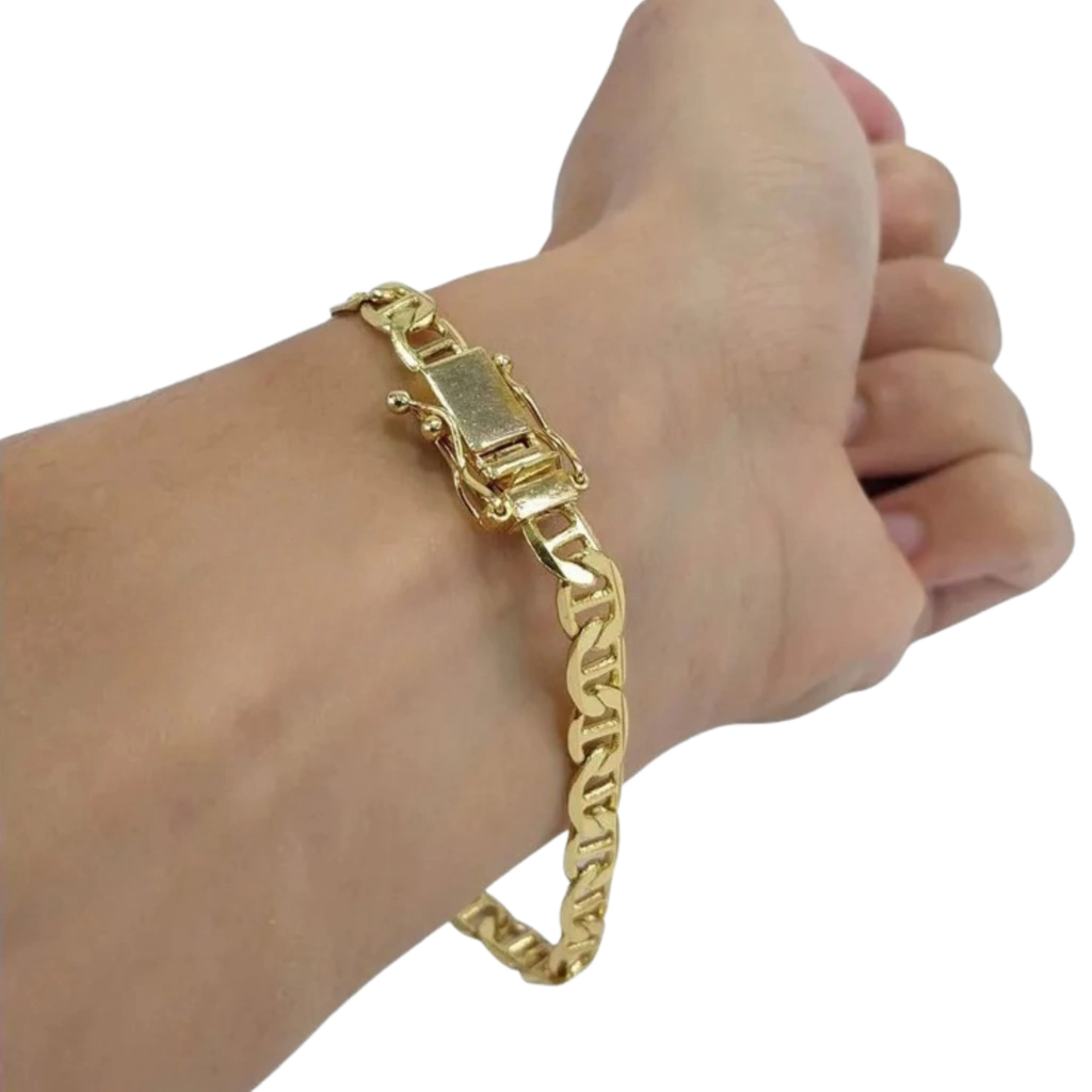 Pulseira Piastrine 7mm Banhado a Ouro 18k