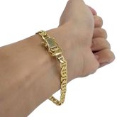 Pulseira Piastrine 7mm Banhado a Ouro 18k