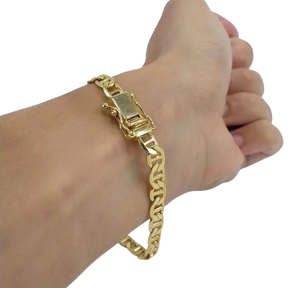 Pulseira Piastrine 7mm Banhado a Ouro 18k