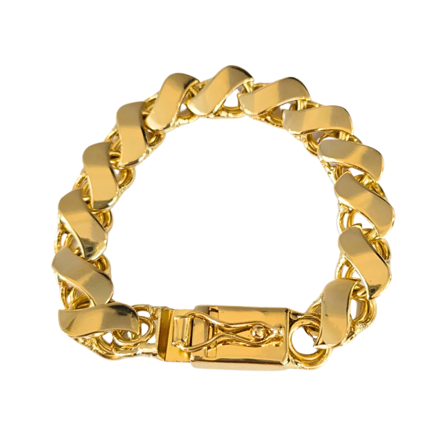 Pulseira Friso S 13mm Banhado a Ouro 18k