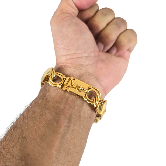 Pulseira Friso S 16mm Banhado a Ouro 18k