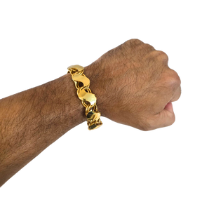 Pulseira Friso S 16mm Banhado a Ouro 18k