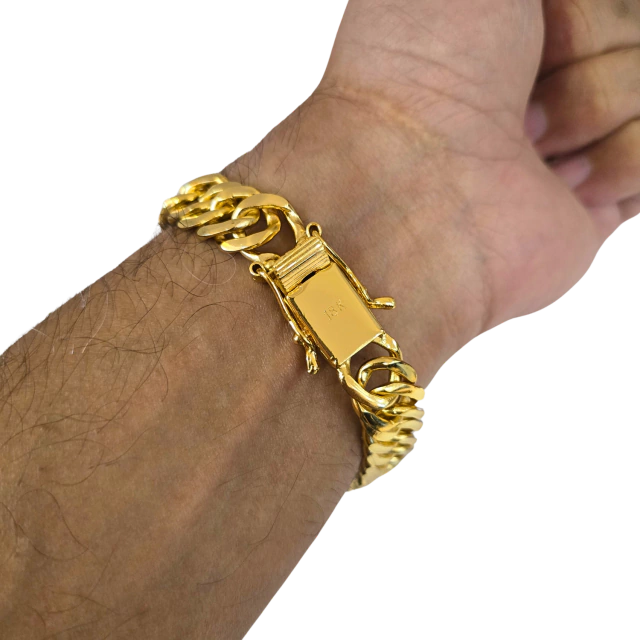 Pulseira Grumet 13mm Banhado a Ouro 18k