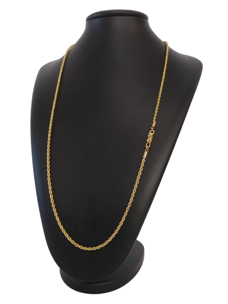 Cordão Baiano - 3mm - Fecho Bomba - Banhado a Ouro 18k