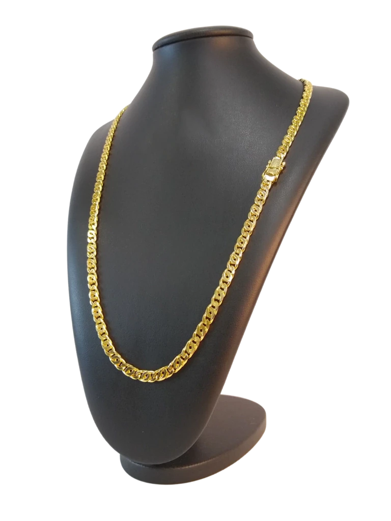 Cordão Elo Oito 6mm Banhado A Ouro 18k
