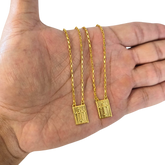 Escapulário Tijolinho 2mm Cruz Templária Banhado A Ouro 18k